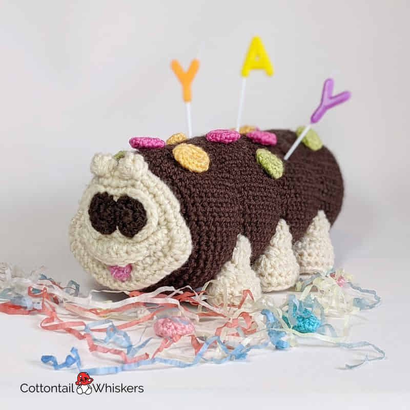 Caterpillar cake amigurumi crochet pattern by cottontail and whiskers