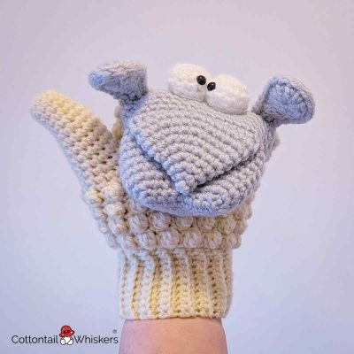 Cosy Sheep Mittens Crochet Pattern Lamb Ram Ewe Project main by Cottontail and Whiskers