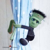 Crochet Frankenstein Amigurumi Tiebacks Pattern by Cottontail and Whiskers