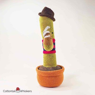 Crochet freddy krueger cactus amigurumi pattern by cottontail and whiskers