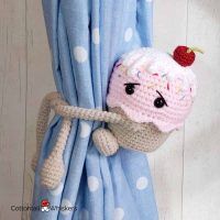 Curtain Tiebacks Amigurumi Crochet Cupcake Pattern by Cottontail and Whiskers