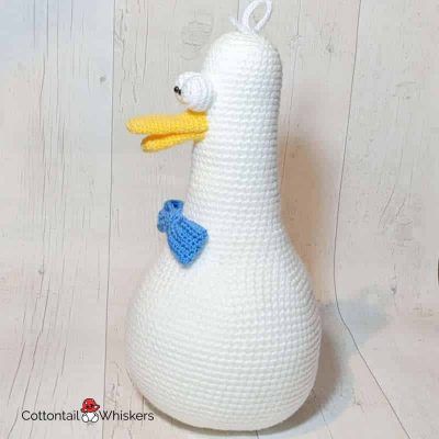 Dave amigurumi duck crochet door stop pattern by cottontail and whiskers