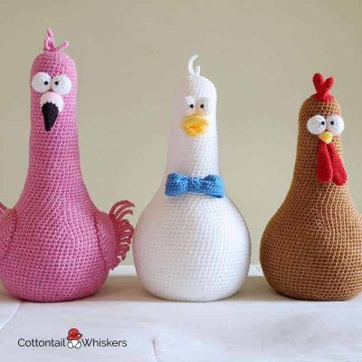 Doorstop Amigurumi Birds Crochet Patterns BUNDLE by Cottontail and Whiskers