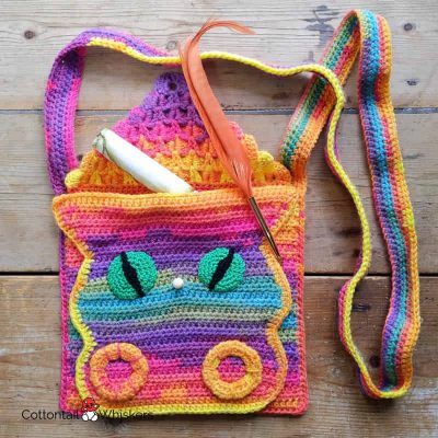 Dragon scale crochet shoulder bag pattern by cottontail and whiskers