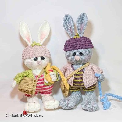 Dress up doll rabbit crochet pattern flump by cottontail and whiskers