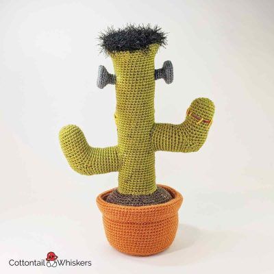 Frankensteins cactus crochet pattern amigurumi monster by cottontail and whiskers