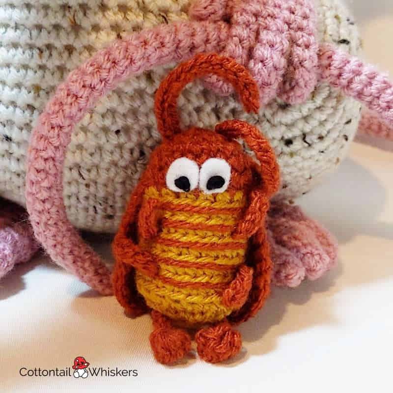 Free amigurumi cockroach crochet pattern splat by cottontail and whiskers