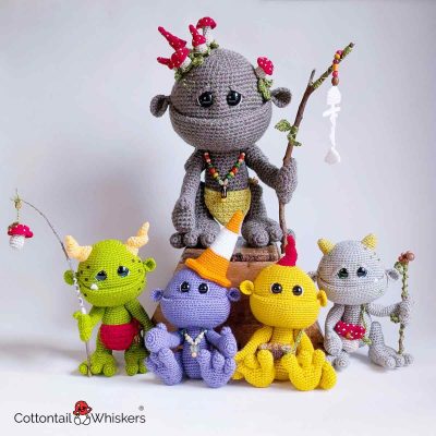Garden Troll Crochet Pattern Dolls Amigurumi Gang by Cottontail and Whiskers