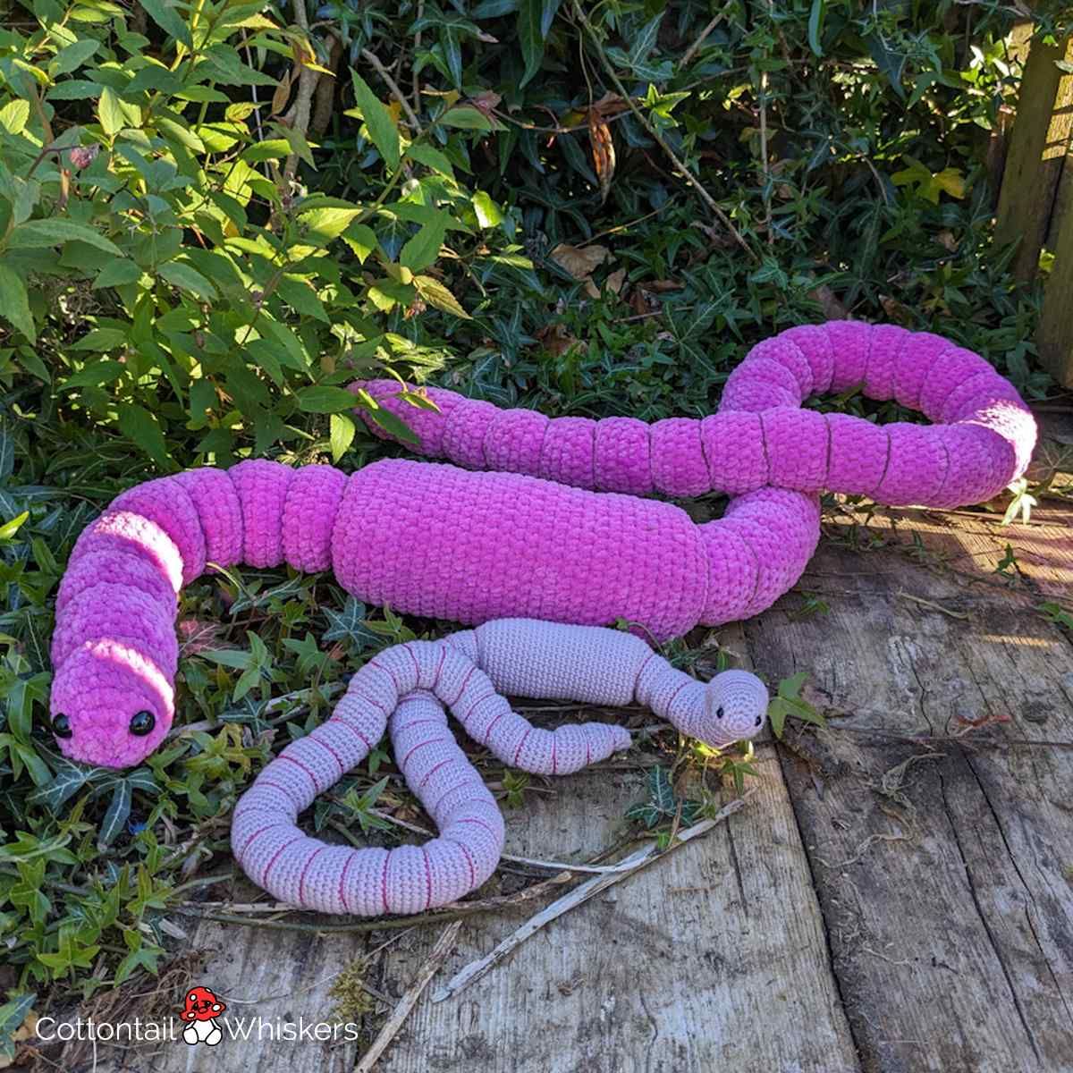 Giant Amigurumi Earth Worm Crochet Pattern Toy Craft Project