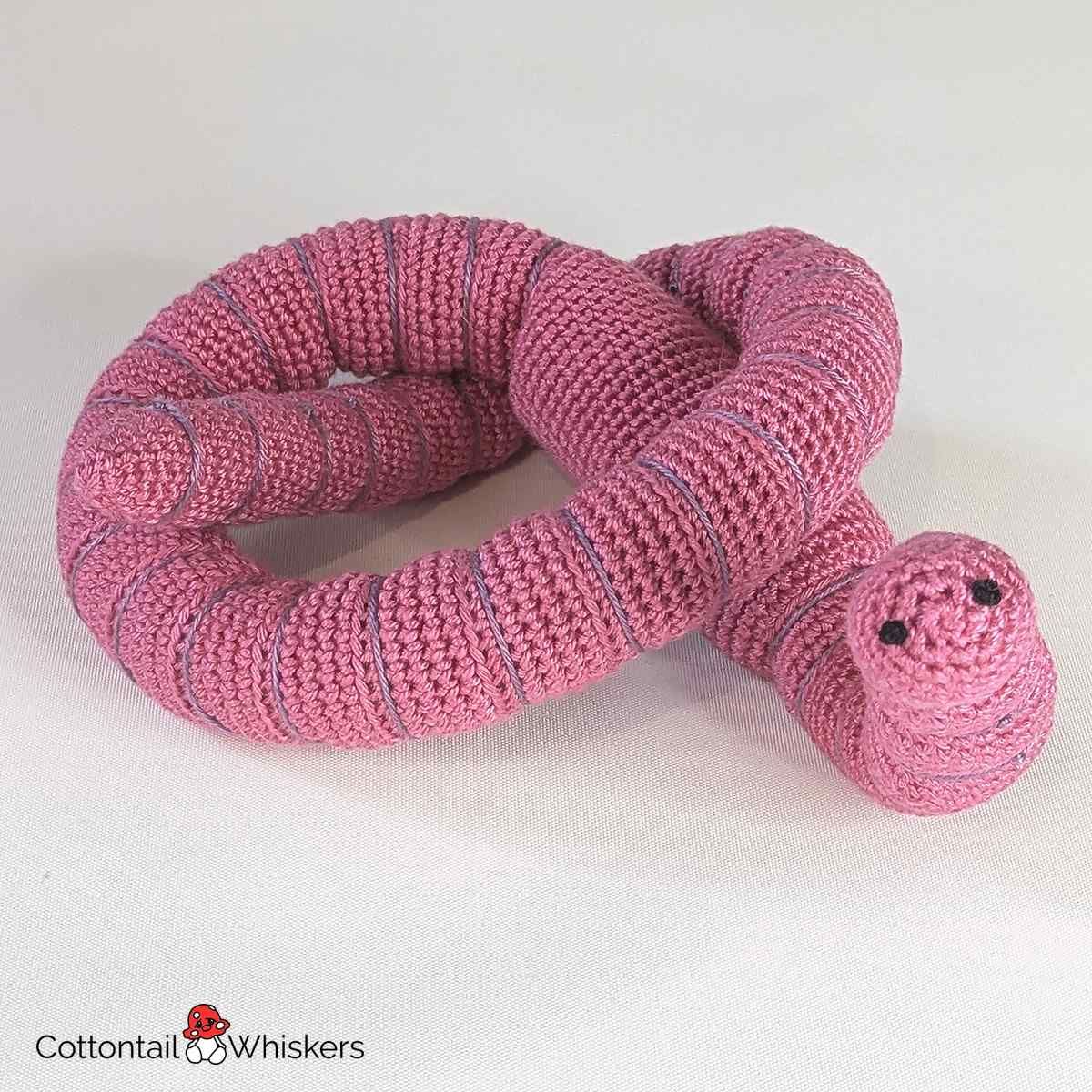 Giant Amigurumi Earth Worm Crochet Pattern Toy Craft Project