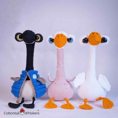 Goose Crochet Pattern Canada Geese Amigurumi Group Shot by Cottontail and Whiskers