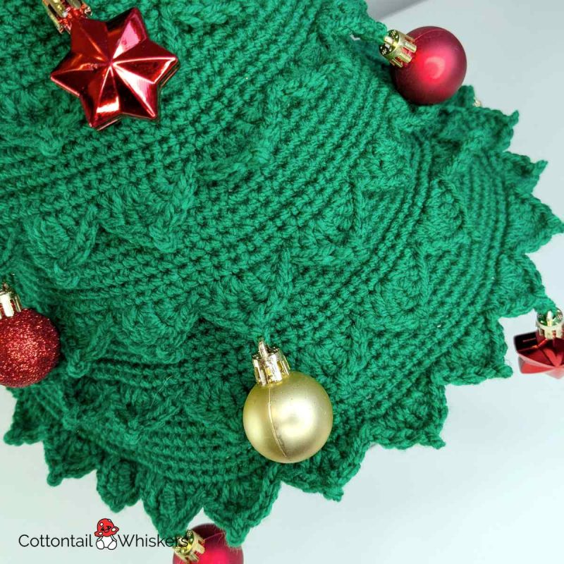 Happy Christmas Hat Crochet Pattern Amigurumi Tree Detail by Cottontail and Whiskers