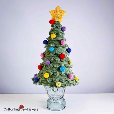 Happy Christmas Hat Crochet Pattern Amigurumi Tree Front by Cottontail and Whiskers
