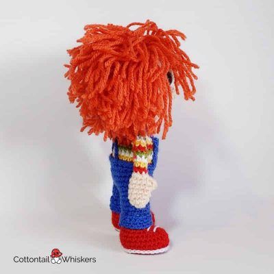 Horror amigurumi crochet chucky doll pattern by cottontail and whiskers