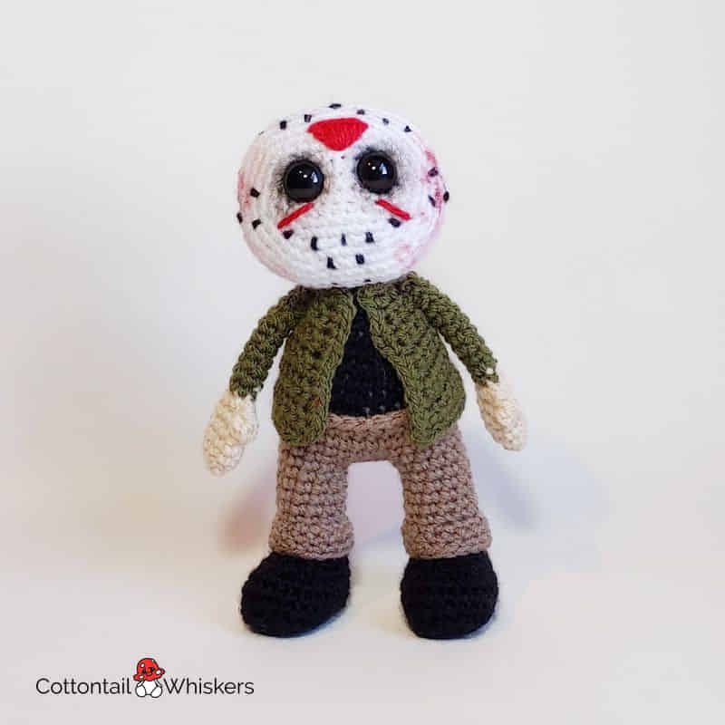 Horror amigurumi crochet jason doll pattern by cottontail and whiskers