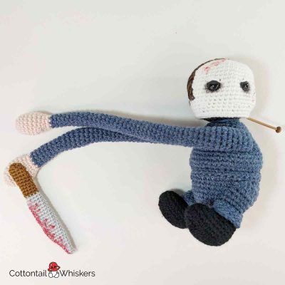 Horror amigurumi michael myers crochet tiebacks pattern by cottontail and whiskers