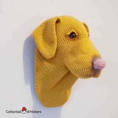 Labrador crochet dog head pattern by cottontail and whiskers