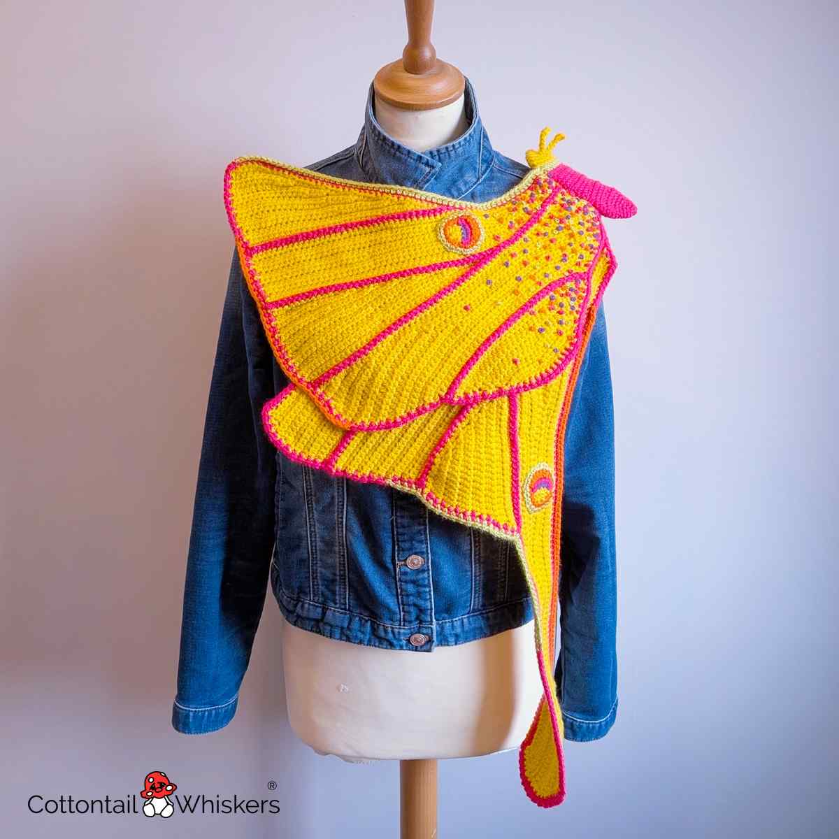 Exquisite Luna Moth Shawl Crochet Pattern Amigurumi Scarf