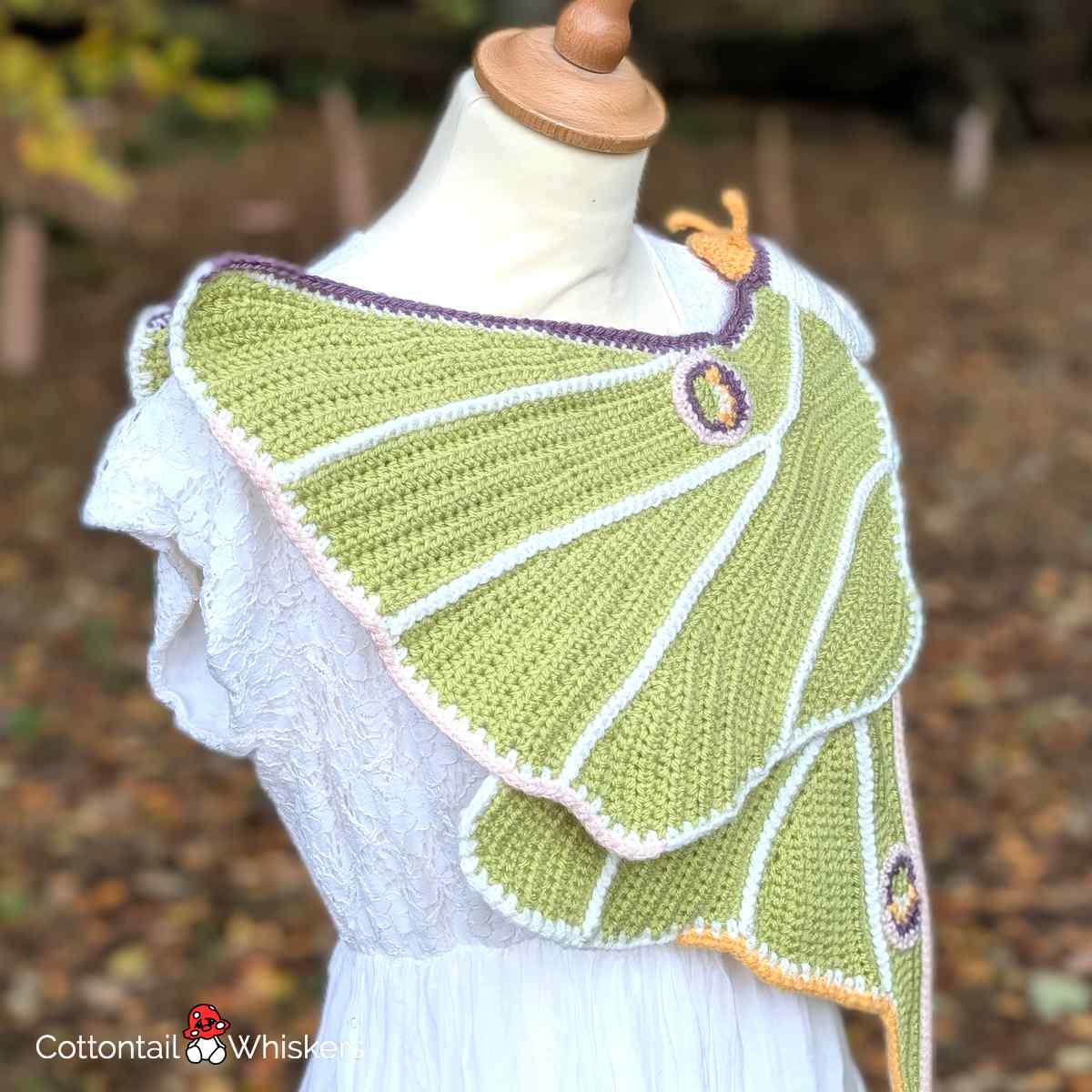 Exquisite Luna Moth Shawl Crochet Pattern Amigurumi Scarf