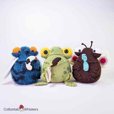Motherly amigurumi bug doorstop crochet patterns bundle by cottontail and whiskers