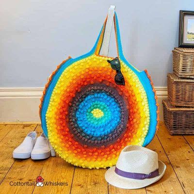 Oversized shopping beach bag crochet pattern by cottontail and whiskers