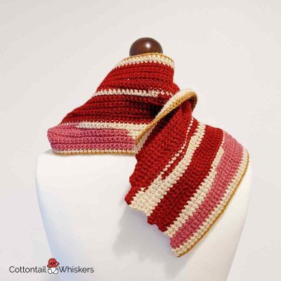 Pork belly streaky bacon scarf crochet pattern by cottontail and whiskers