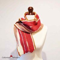 Pork Belly Streaky Bacon Scarf Crochet Pattern by Cottontail and Whiskers
