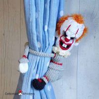 Scary Amigurumi Clown Tie Backs Crochet Pattern by Cottontail and Whiskers