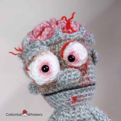 Undead amigurumi zombie crochet doll pattern by cottontail and whiskers