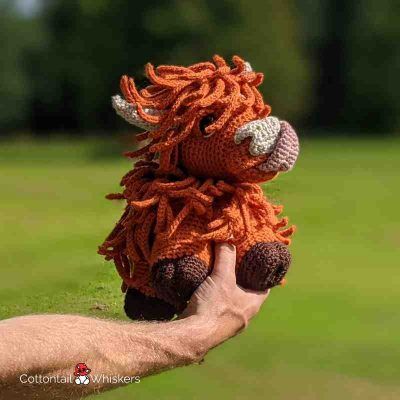 Amigurumi highland cow crochet pattern by cottontail and whiskers
