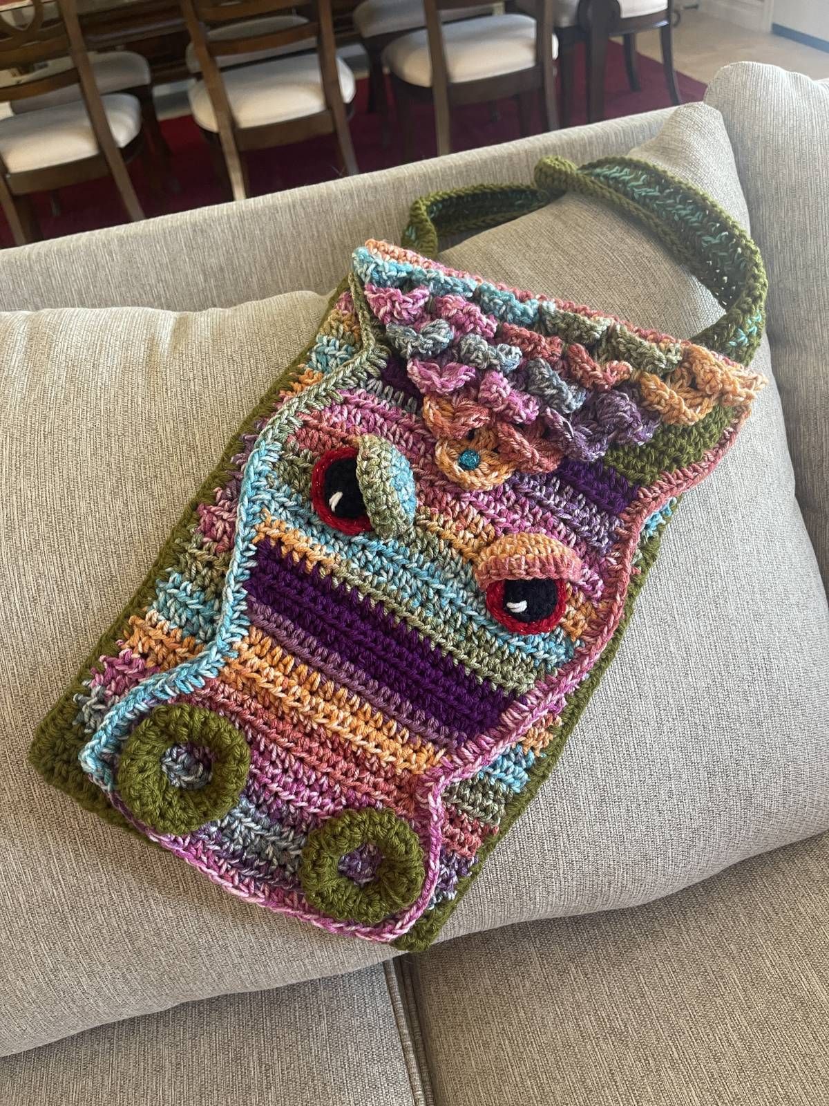 Amigurumi Crochet Dragon Purse Pattern Review by Heidi for Cottontail and Whiskers