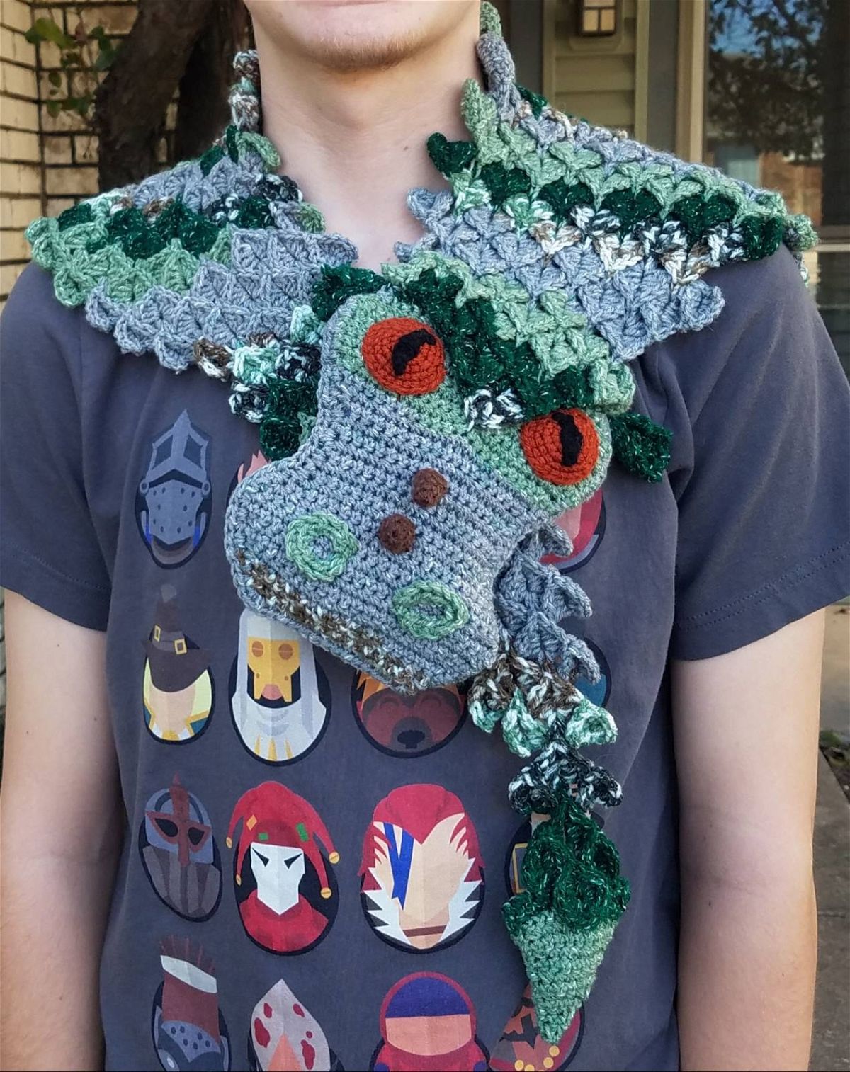Amigurumi Crochet Dragon Scarf Pattern Review by Rachel for Cottontail and Whiskers