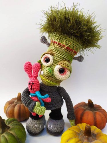 Amigurumi Crochet Frankenstein Pattern Crafters Review for Cottontail and Whiskers by Yael Elkayam