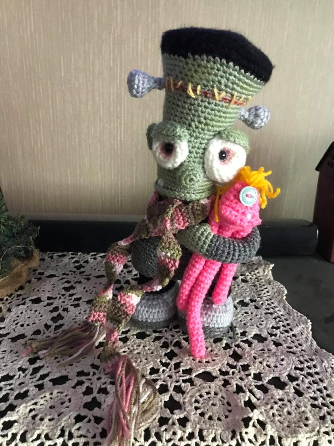 Amigurumi Crochet Frankenstein Pattern Review Free Monster for Cottontail and Whiskers by Rhea Estep