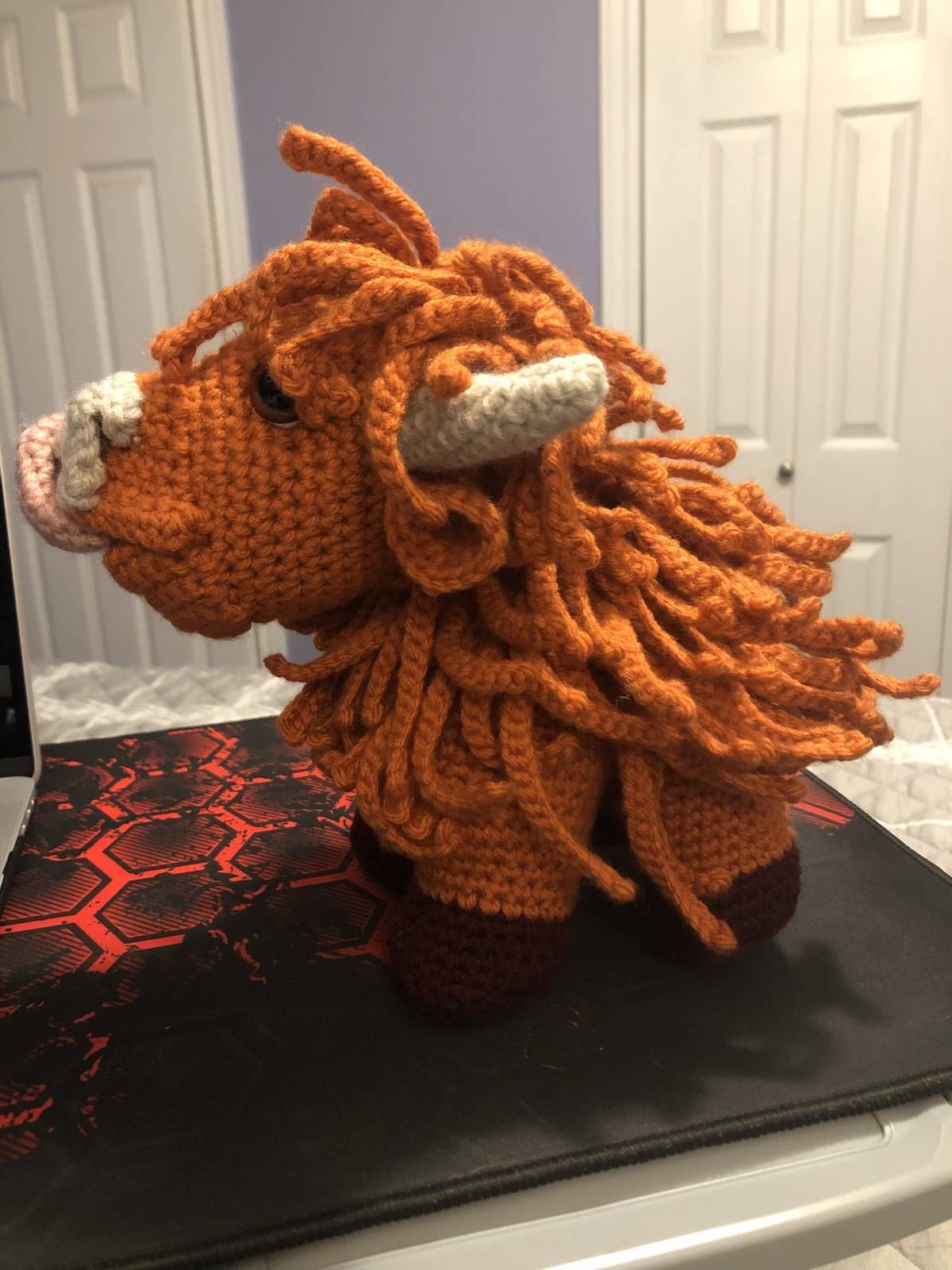 BIG Amigurumi Highland Cow Crochet Head Pattern - Cottontail & Whiskers