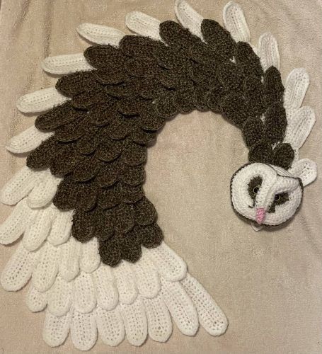 Amigurumi Crochet Owl Shawl Pattern Review by Willeke for Cottontail and Whiskers