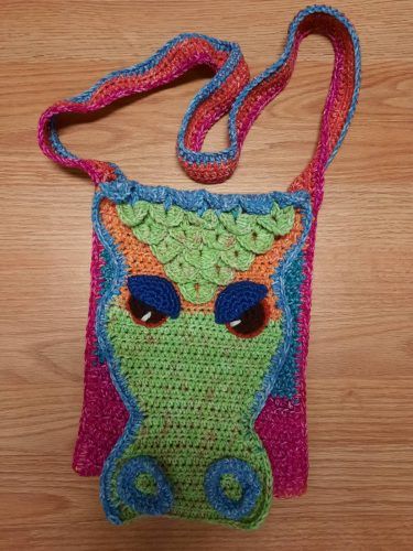 Amigurumi Dragon Crochet Bag Pattern Review by Loretta Pleasants for Cottontail and Whiskers