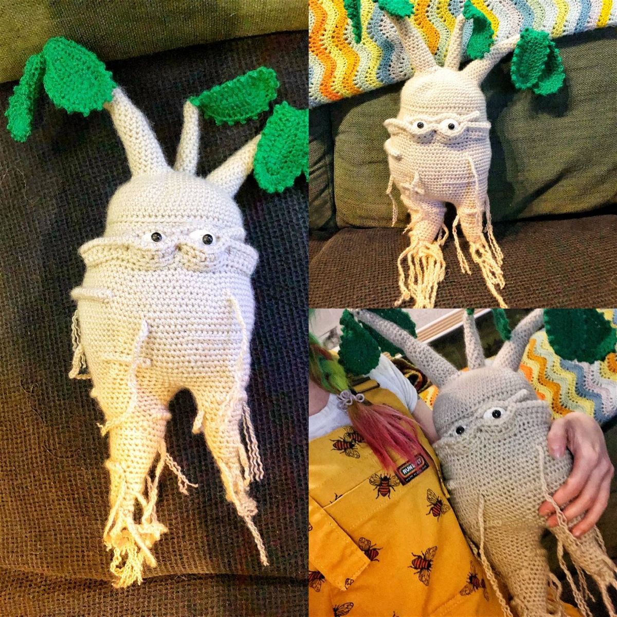 Amigurumi Mandrake Crochet Pattern Review by Vanessa Jones for Cottontail and Whiskers