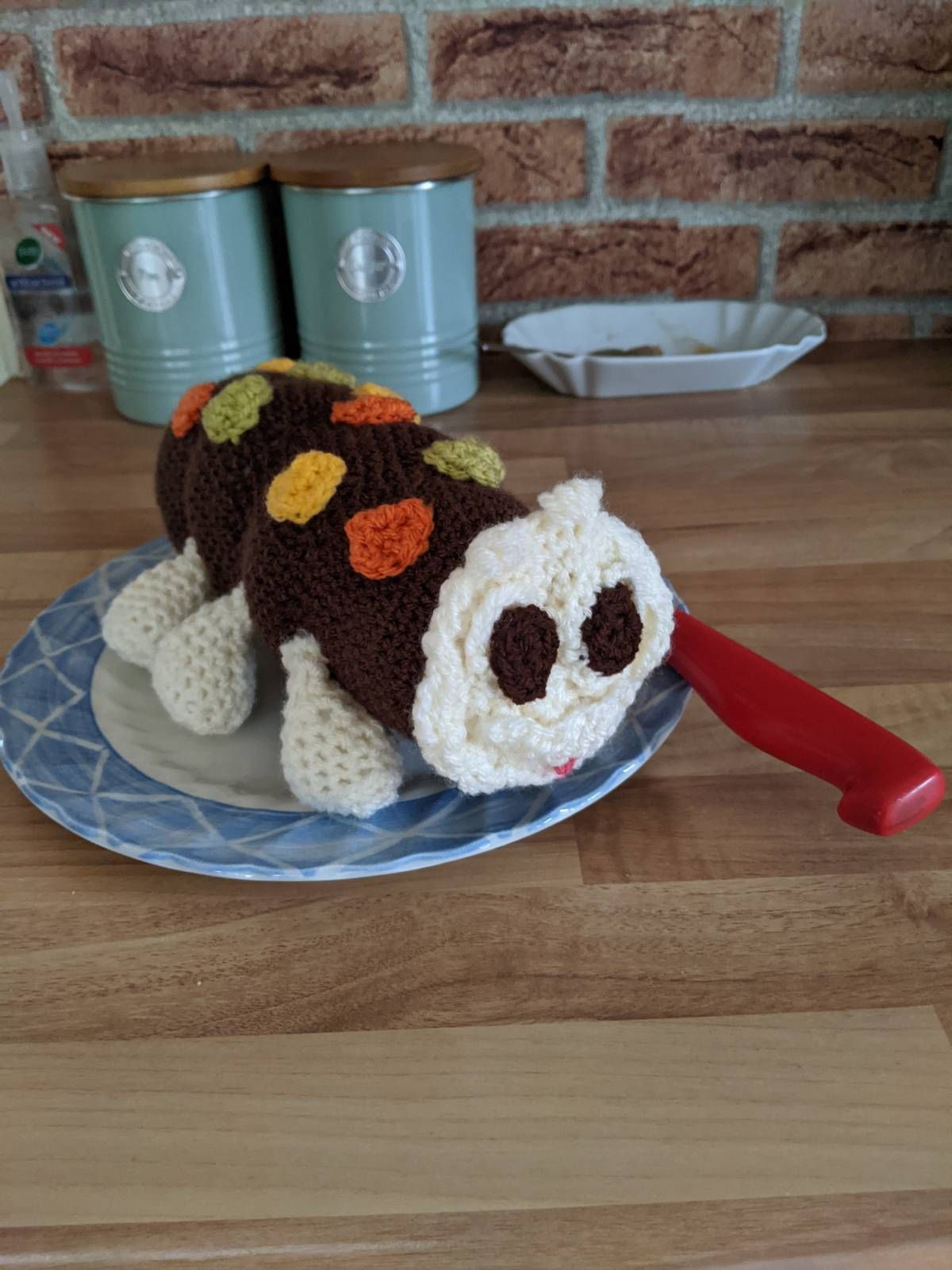 Colin Caterpillar Crochet Pattern Photo Review by Janet Armstrong for Cottontail and Whiskers