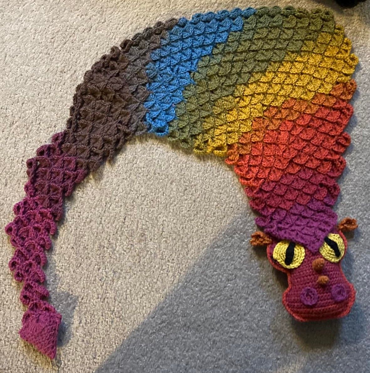Crochet Dragon Shawl Amigurumi Pattern Review by lillady1274 for Cottontail and Whiskers