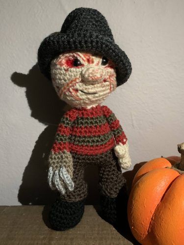 Crochet Freddy Krueger Amigurumi Pattern Review by Yarnia7 for Cottontail and Whiskers
