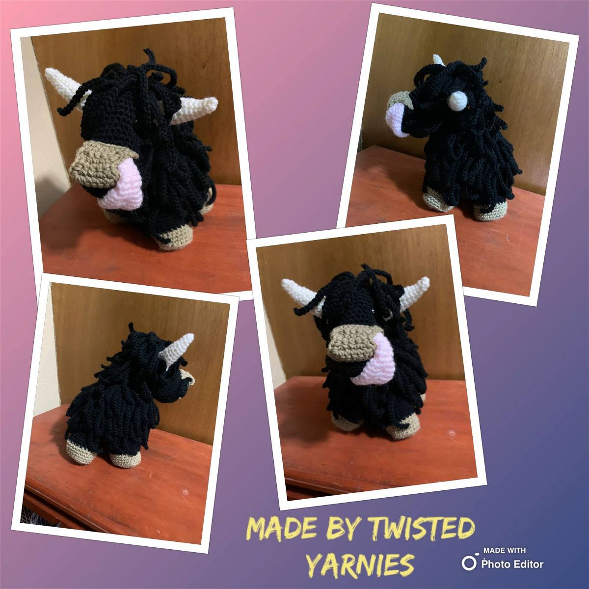 Crochet Highland Amigurumi Cow Pattern Review by Tawnye Kozelka for Cottontail & Whiskers