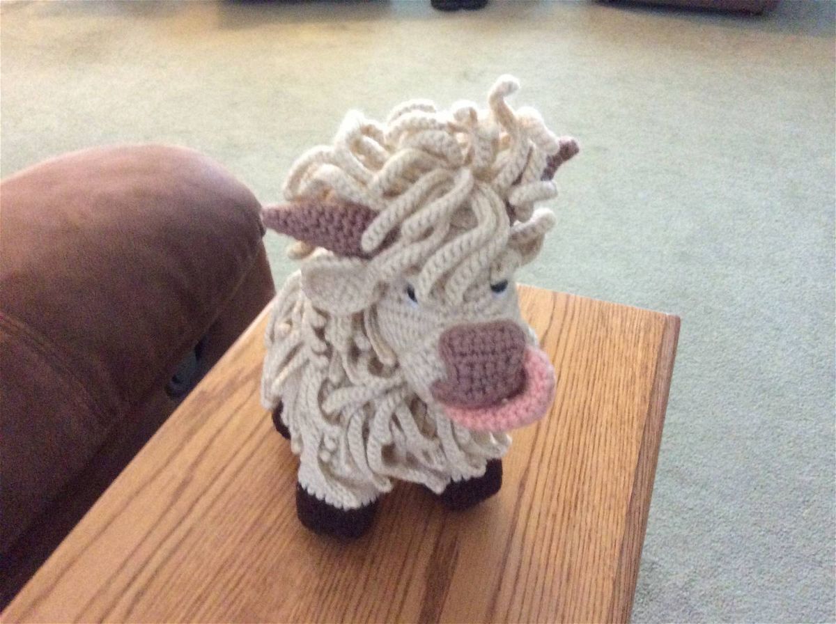 Crochet Highland Cow Amigurumi Pattern Review by Sue for Cottontail and Whiskers