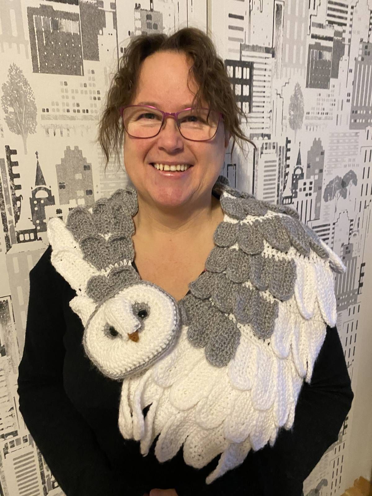 Barn owl shawl photo review