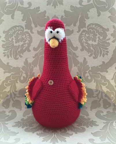 Doorstop Parrot Crochet Pattern Photo Review by Alison Peters for Cottontail and Whiskers