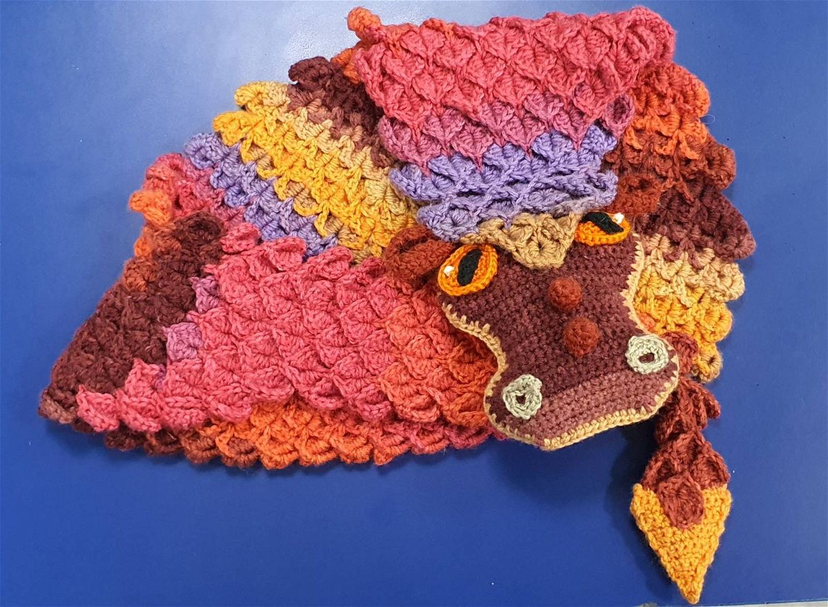 Dragon Crochet Shawl Pattern Review for Cottontail and Whiskers by Haslynda
