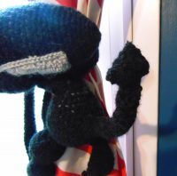 Holdback Amigurumi Alien Curtain Crochet Pattern Review for Cottontail and Whiskers by Joyce Lawrence