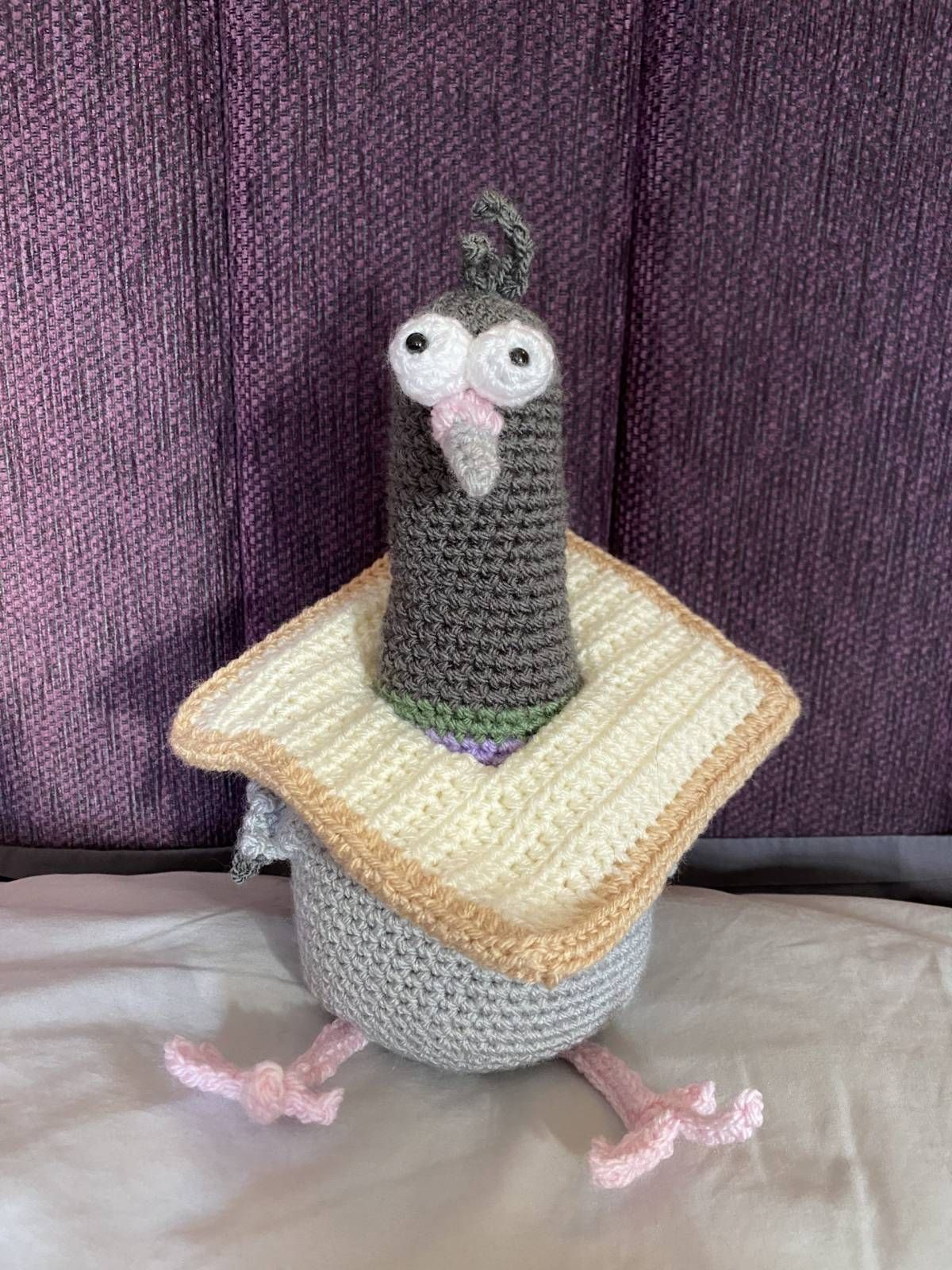 Peewee pigeon crochet pattern review for Cottontail and Whiskers by Sharon Smith