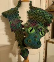 Scaly Dragon Shawl Crochet Pattern Review for Cottontail and Whiskers by Nancy Emerick