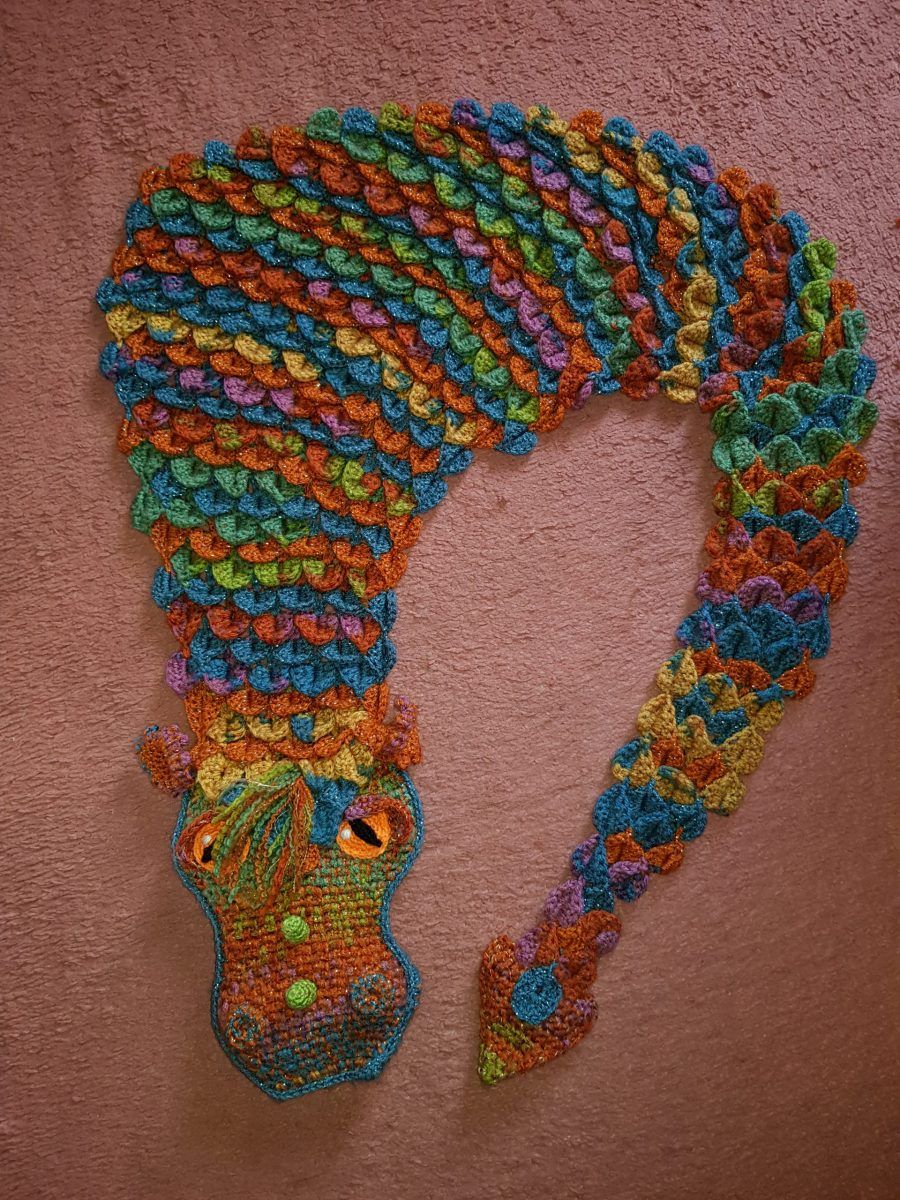 Shoulder Crochet Dragon Throw Pattern Review for Cottontail and Whiskers by Julie Worley